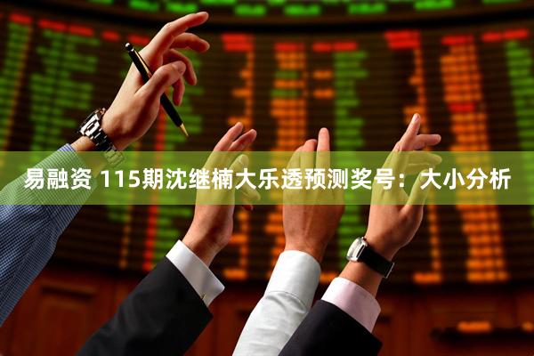 易融资 115期沈继楠大乐透预测奖号：大小分析